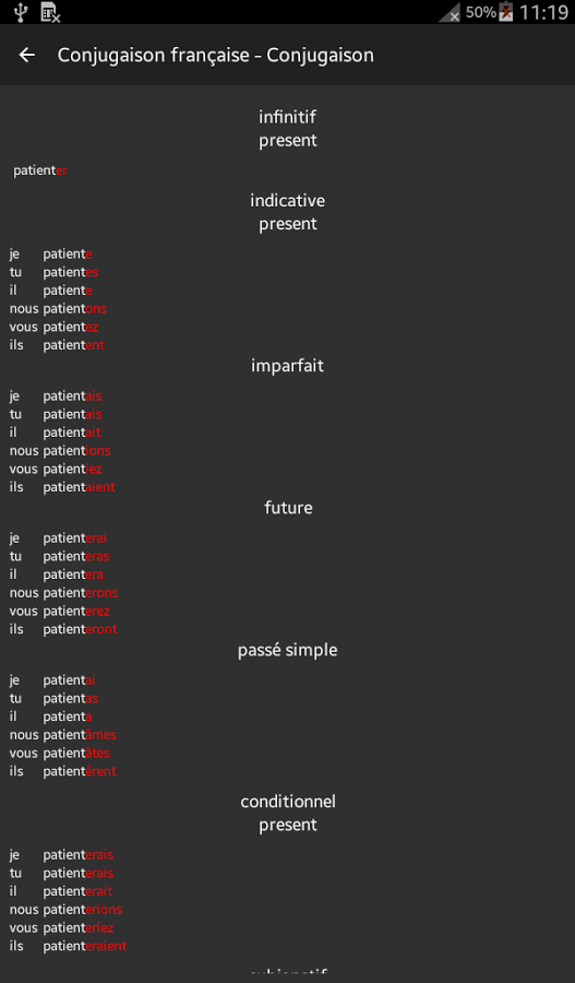 Conjugaison Francaise façile截图4