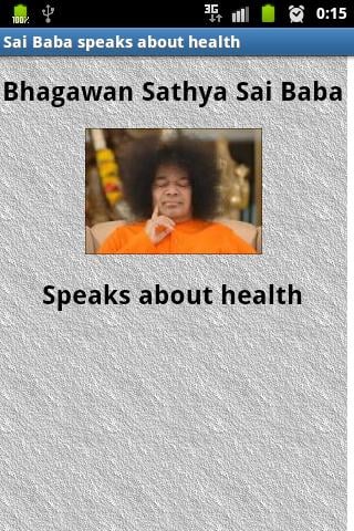 Sai Baba speaks about health截图1