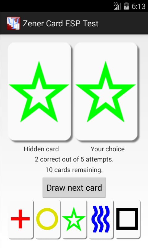 Free Zener Card ESP Test截图2