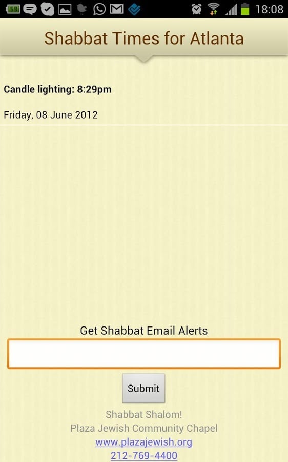 Shabbat Alerts截图2