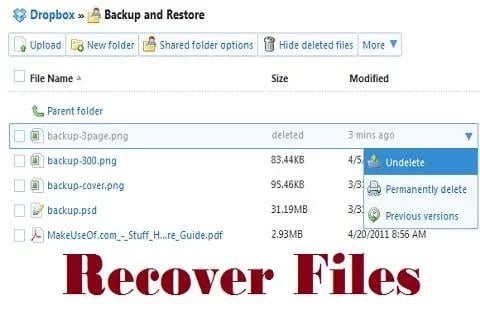 Recover Files On a Dropb...截图2