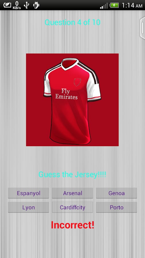 Football Jerseys Quiz截图3