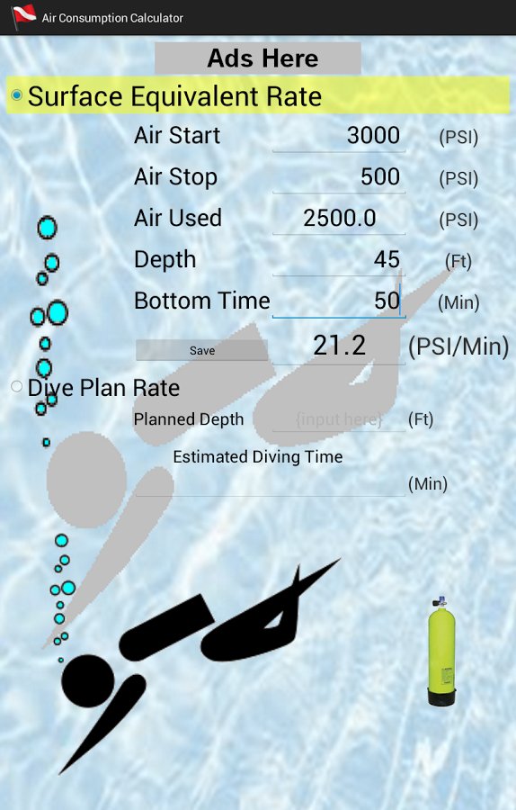 Scuba Diving Air Usage C...截图1