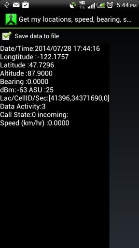 Get my locations, speed, bearing, signal,...截图1