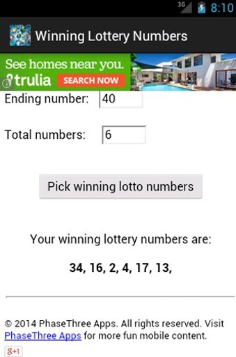 Winning Lottery Numbers截图1