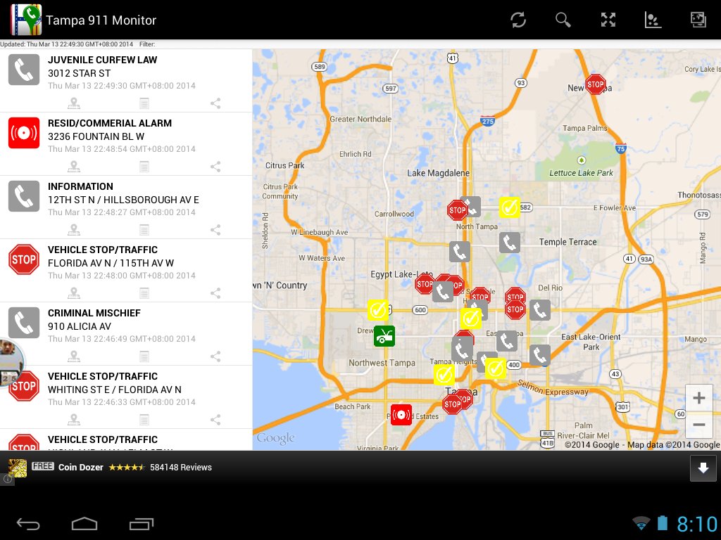 Tampa 911 Incidents Moni...截图10