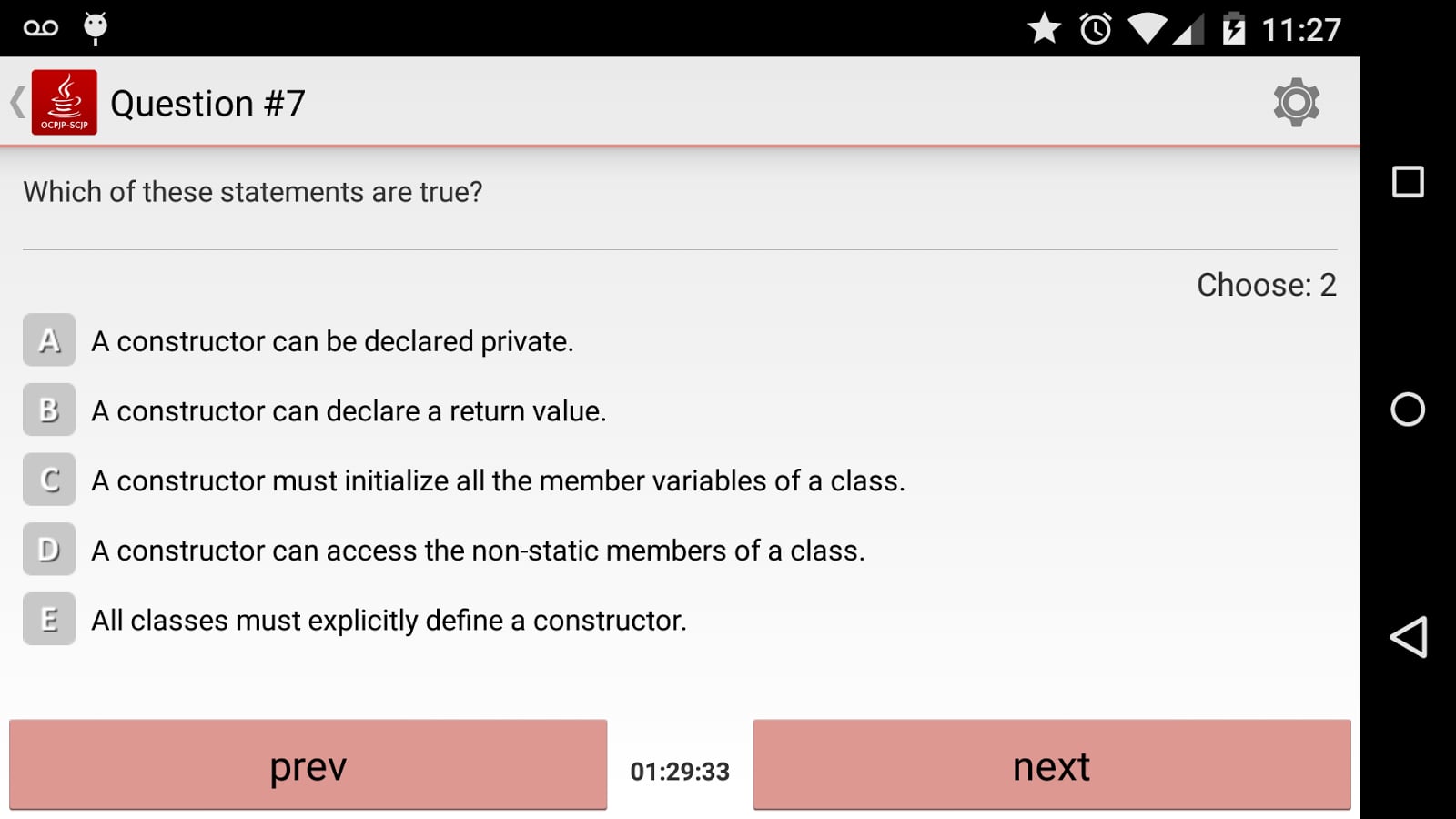 Java Practice Exam截图1