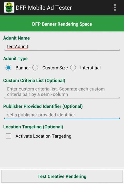 DFP Mobile Ad Tester截图2