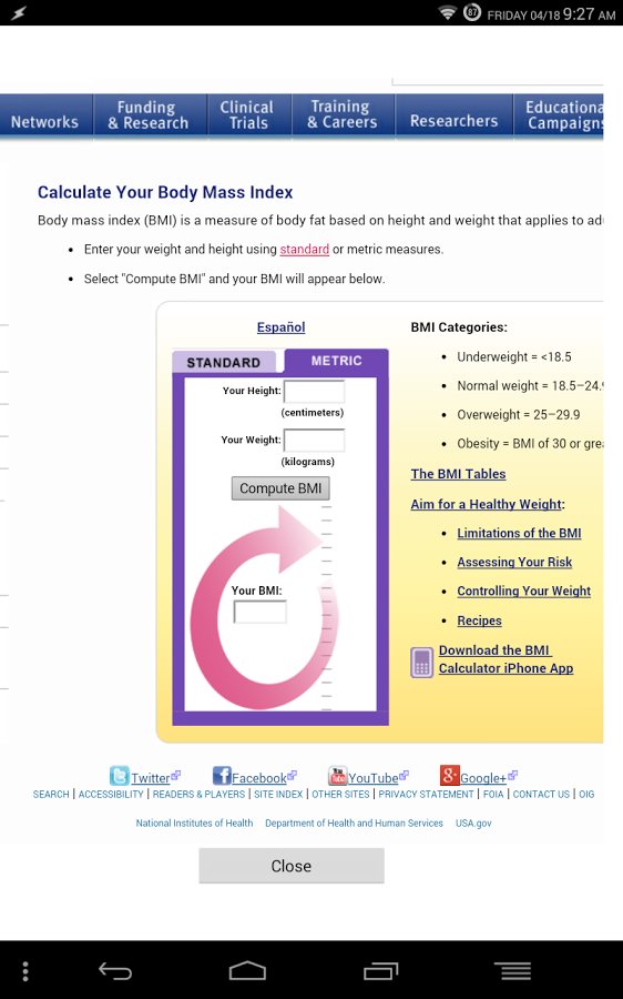 NIH BMI Calculator(Unofficial)截图2