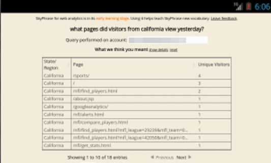 SkyPhrase Web Analytics截图9