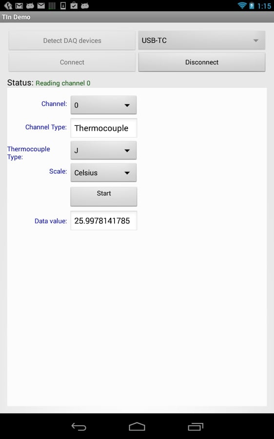 Temperature Input Demo截图2