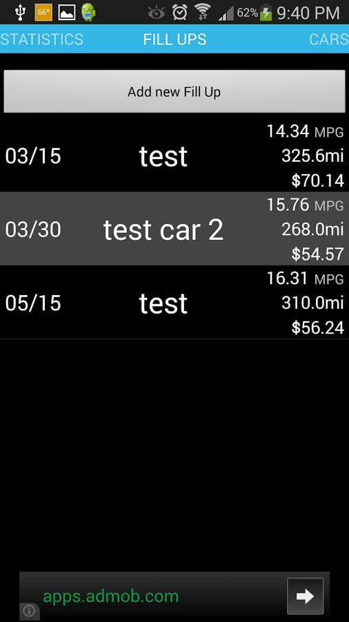 Gas Mileage Journal截图1