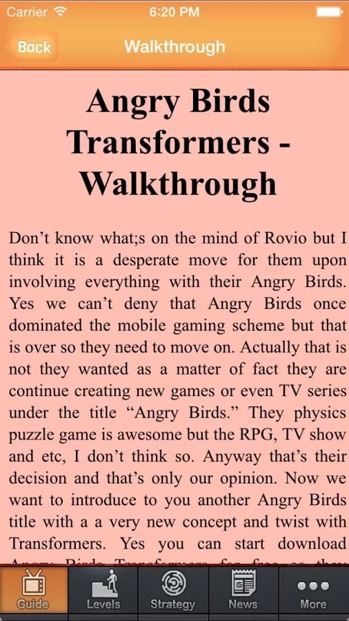 Guide Angry Bird Transfo...截图1