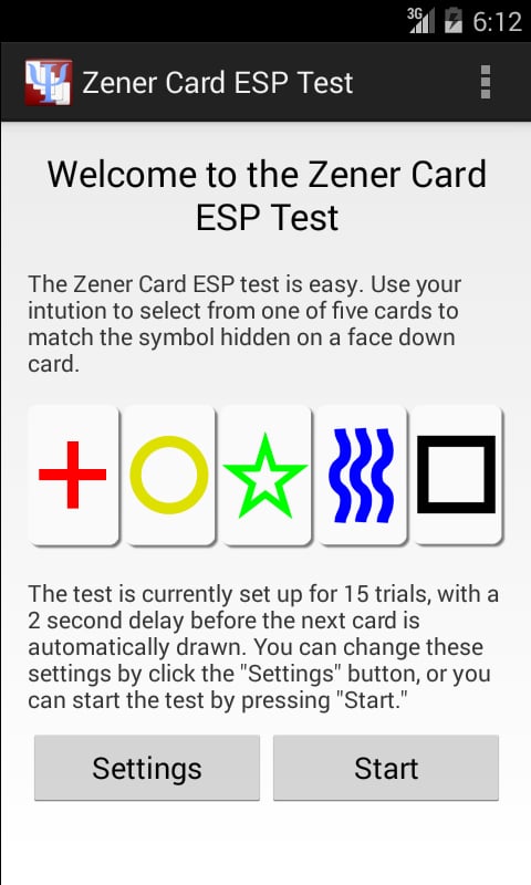 Free Zener Card ESP Test截图1