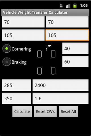 Vehicle Weight Transfer Calc截图2