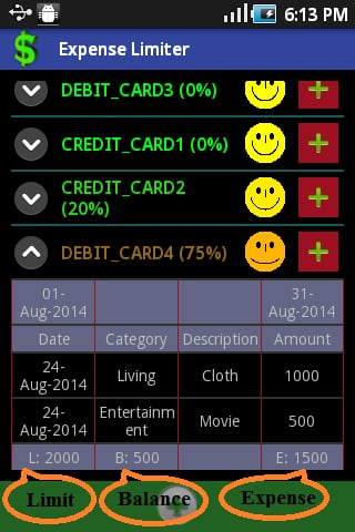 Expense Limiter截图6