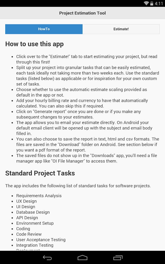 Project Estimation Tool截图4