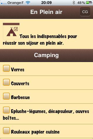 Camping CheckList截图1