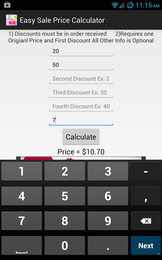 Free Sale Price Calculator截图2