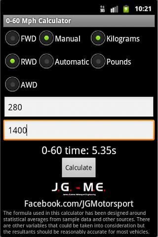 0-60 Mph Calculator截图4