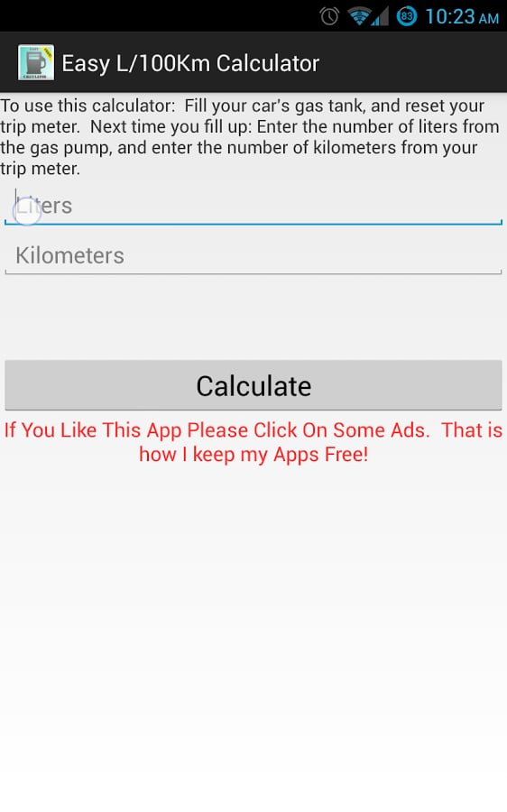 Easy L/100Km Calculator截图2