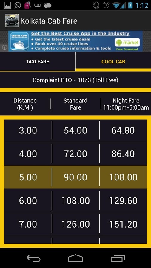 Kolkata Cab Taxi Fare截图1