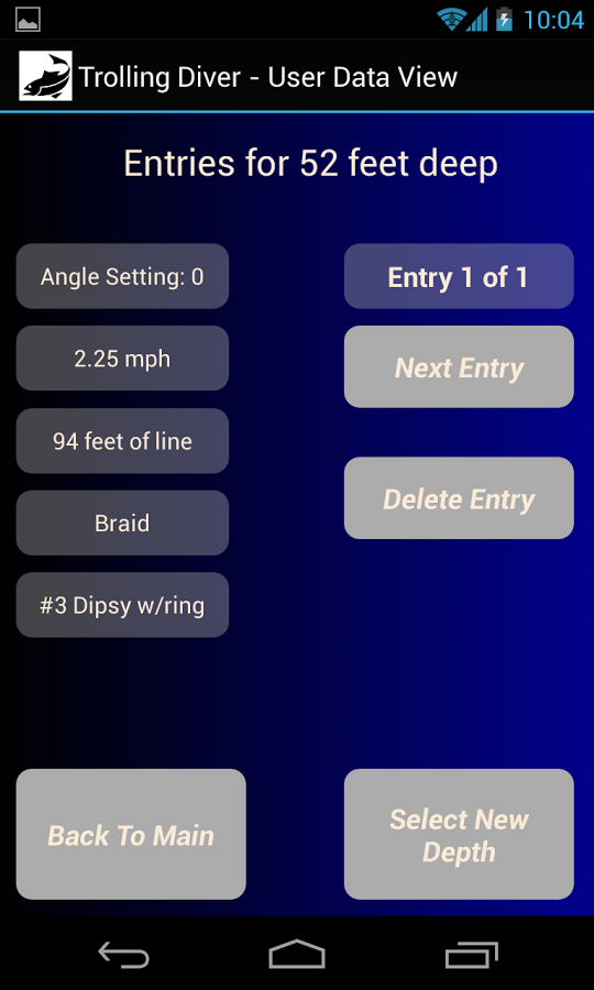 Trolling Diver Data Log截图3