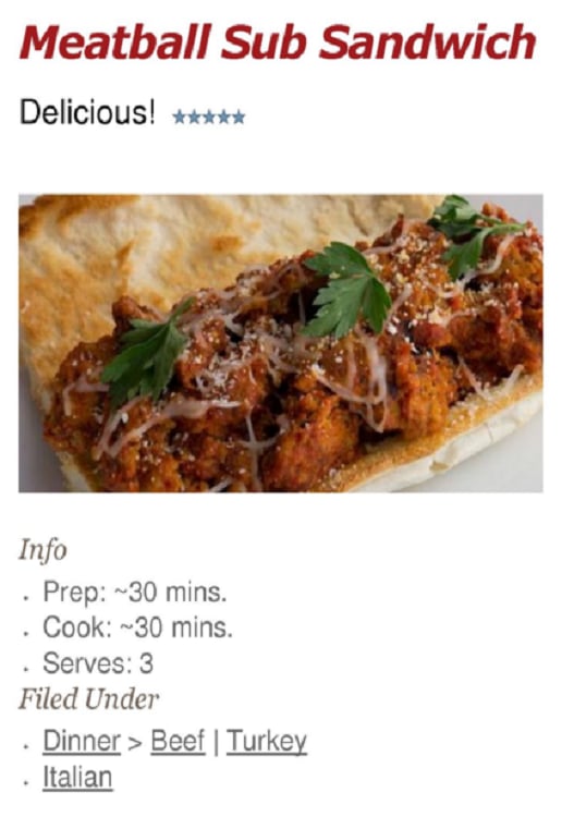 Health Meatball Sub Sand...截图1