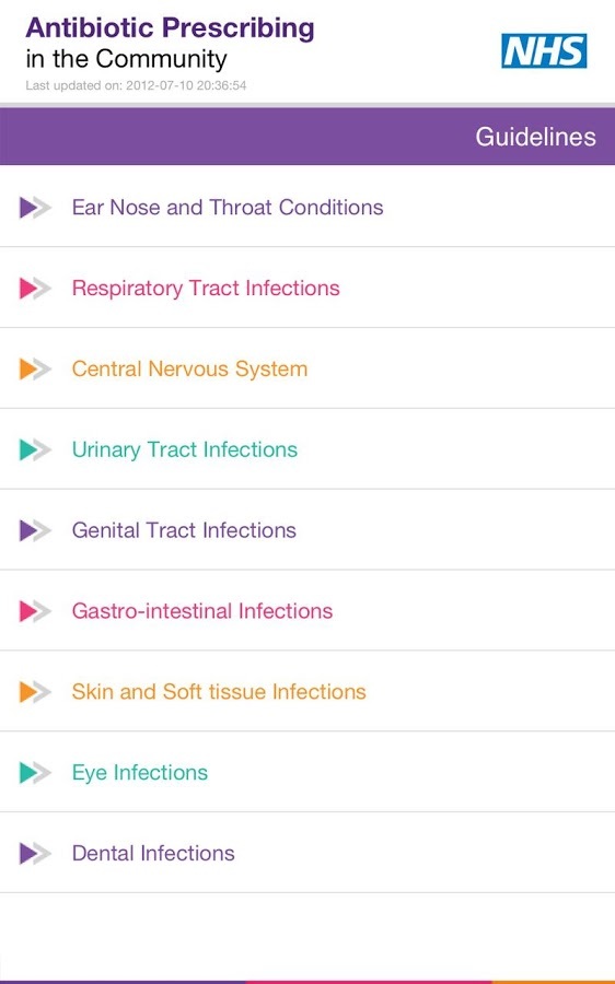 NHS antibiotic guidelines sth截图2