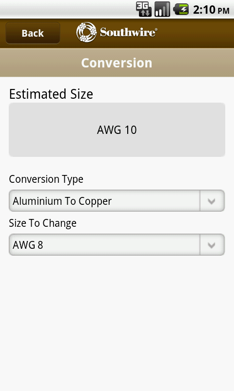 Southwire® Conversion Calc截图2