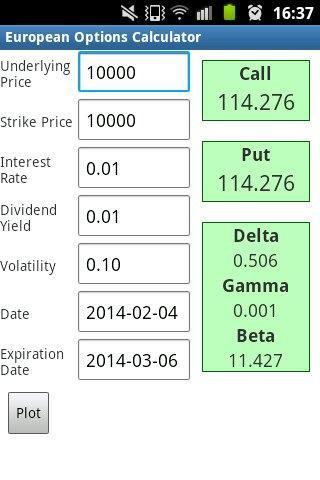 Options Price Calculator截图1