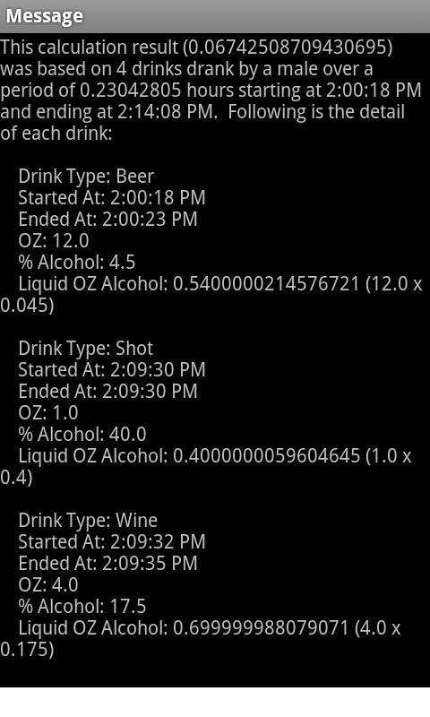 Blood Alcohol Estimator截图5