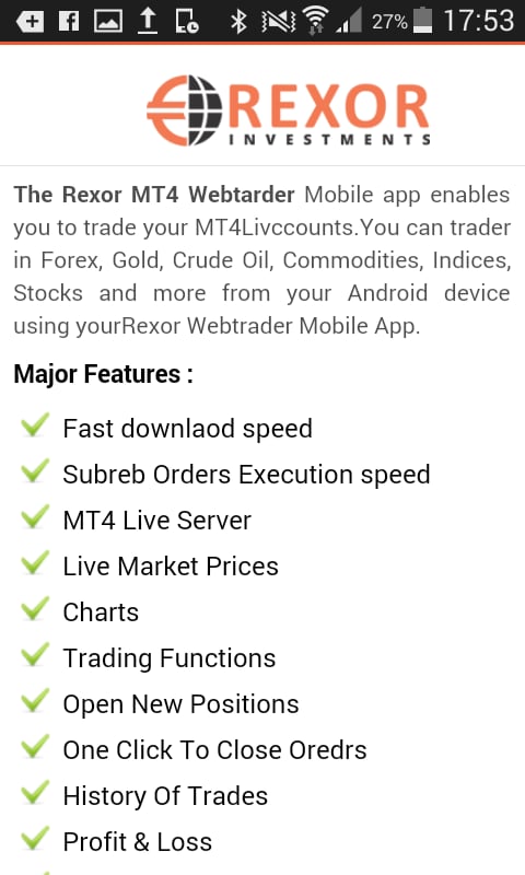 Rexor WebTrader MT4截图4