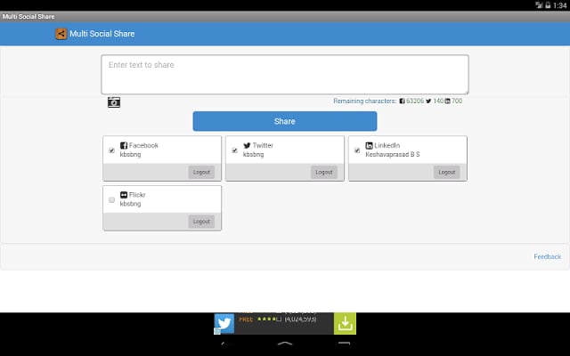 Multi Social Share截图2