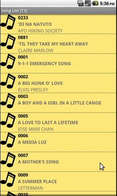 Song List [T3]截图1