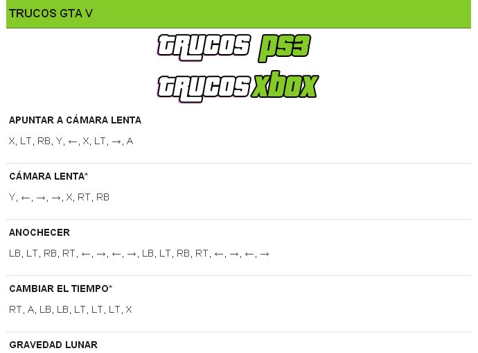 Trucos de GTA 5截图3