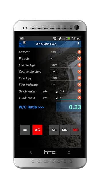 Water Cement Ratio Calculator截图4
