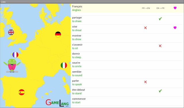 Pendu Verbes Fran&ccedil;ais Anglais截图2