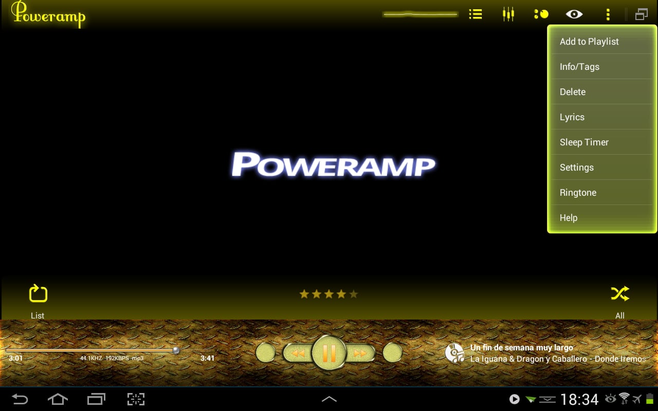 Poweramp Skin Yellow Met...截图7