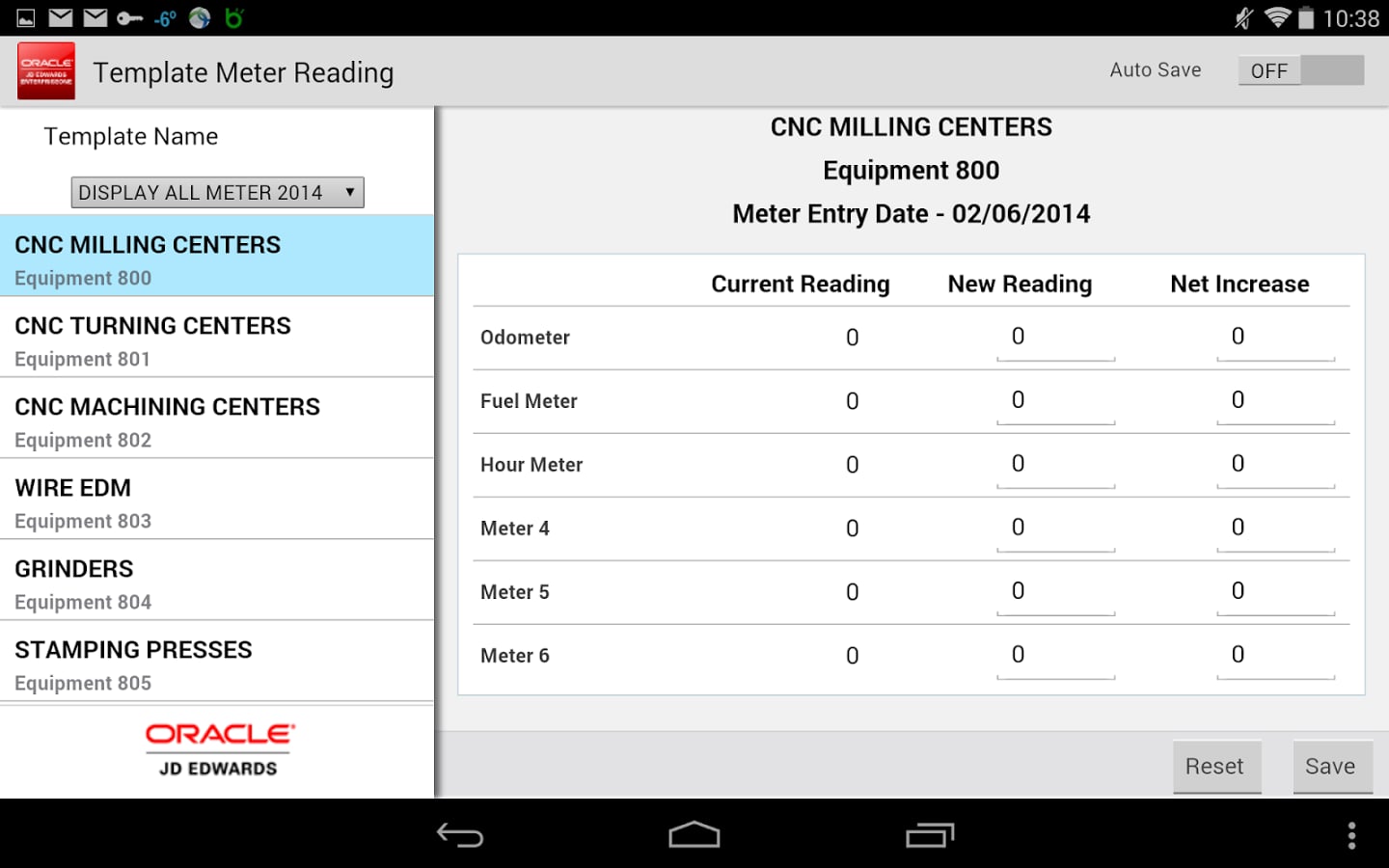 Meter Readings - JDE E1截图1