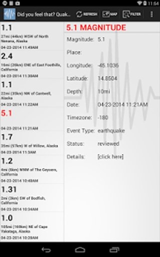 Did you feel that? Quake Info截图5