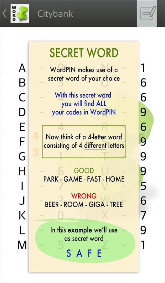 WordPIN - Safe pincode s...截图3