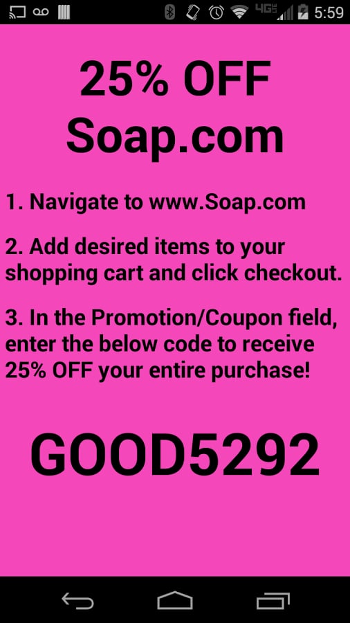 Soap 25% OFF Coupon截图1