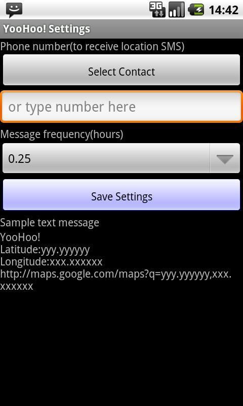 YooHoo! SMS your GPS loc...截图3