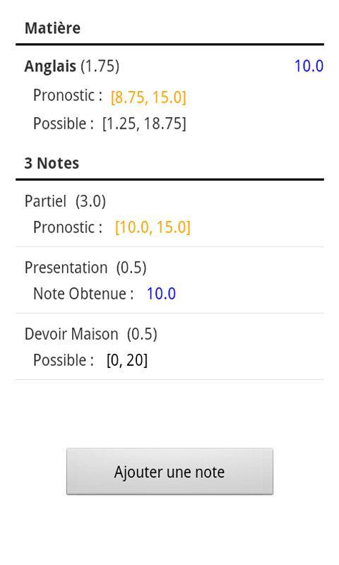 Notes Pronostics截图3