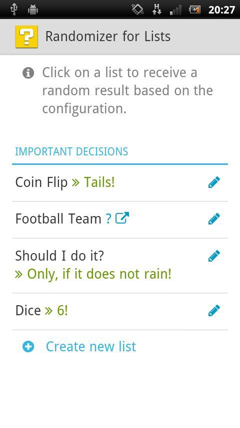 Random Decision Maker 4 Lists截图1