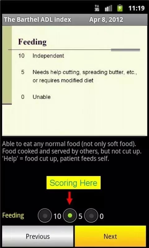 Barthel Index ( ADL ) Sc...截图5