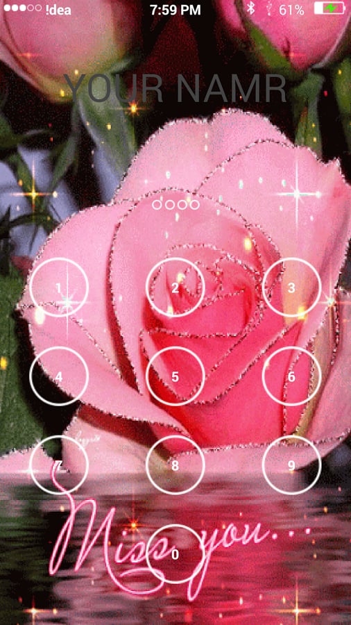 Rose Keypad lock Screen截图8