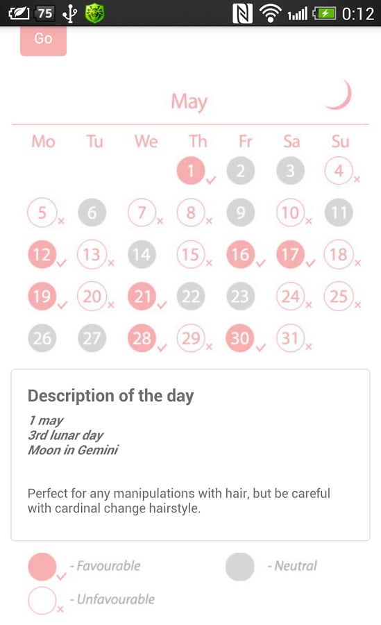 Lunar moon calendar hair...截图1