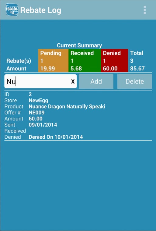 Rebate Log截图7